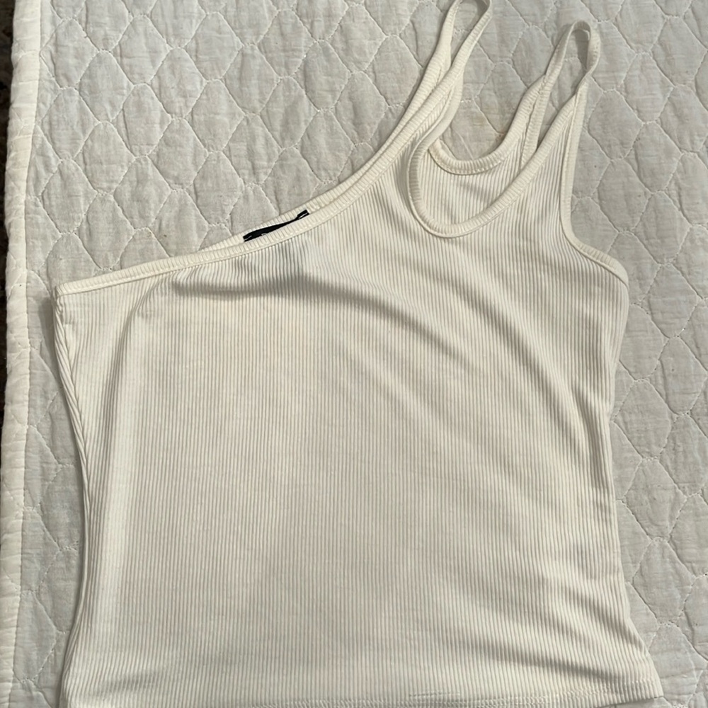ASOS one shoulder white top. Size medium.